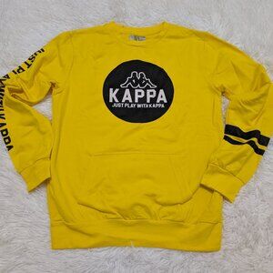Kappa Unisex Crew Neck Yellow Pullover Loopknit with logo Sweatshirt for 12Yrs